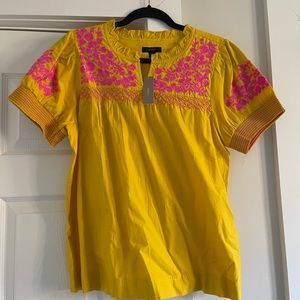 J Crew NWT Yellow and Pink Top